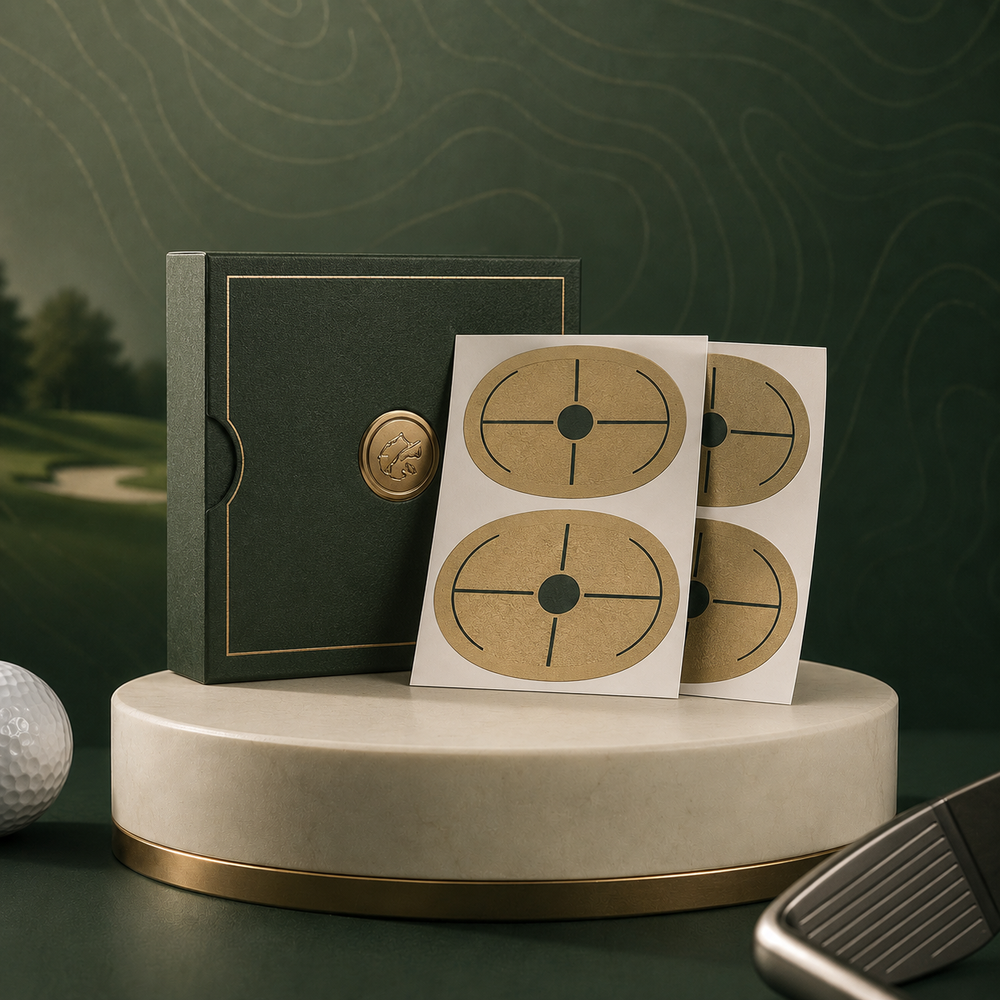 Golf impact tape and strike sticker recommendation for contact practice